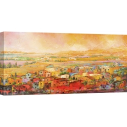 Wall art print and canvas. Tebo Marzari, Village on the hills