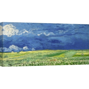 Tableau sur toile. Vincent van Gogh, Champs de blé sous les nuages