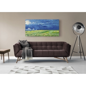 Wall art print and canvas. Vincent van Gogh, Wheatfield under thunderclouds