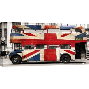 Leinwandbilder. Pangea Images, Union jack double-decker bus, London