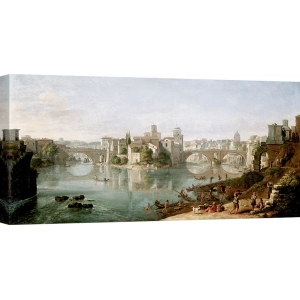 Wall art print and canvas. Gaspar Van Wittel, The Tiber in Rome