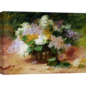 Wall art print and canvas. Georges Jeannin, A Still Life of Lilacs