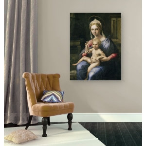Wall art print and canvas. Giulio Romano, Virgin and Child