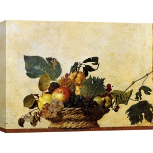 Cuadros bodegones en canvas. Caravaggio, Bodegón: Canasta de frutas