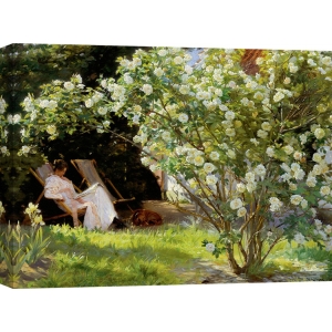 Wall art print and canvas. Peder Severin Krøyer, Seated in the garden of roses