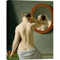 Quadro, stampa su tela. Christoffer Wilhelm Eckersberg, Donna di fronte allo specchio
