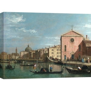 Wall art print and canvas. Follower of Canaletto, The Grand Canal facing Santa Croce, Venice
