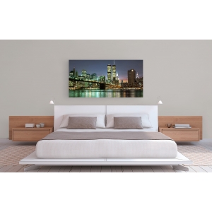 Cuadro en canvas, poster New York. Puente de Brooklyn y Torres Gemelas