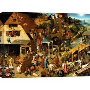 Tableau sur toile. Pieter Bruegel the Elder, Les Proverbes Flamands