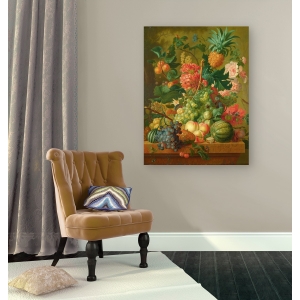 Wall art print and canvas. Paulus Theodorus van Brussel, Fruit and Flowers