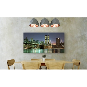 Cuadro en canvas, poster New York. Puente de Brooklyn y Torres Gemelas