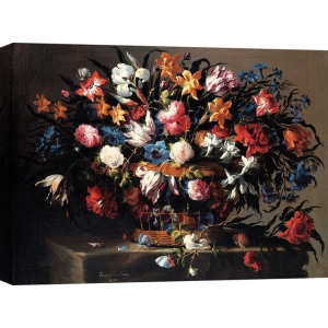 Cuadro en canvas. Juan de Arellano, Bodegón: Canasta de flores
