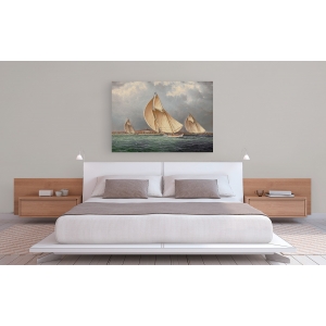 Wall art print and canvas. James E. Buttersworth, Yachting in Boston Harbor