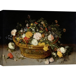Tableau sur toile. Bruegel the Younger Jan, Un panier de fleurs