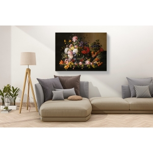 Wall art print and canvas. Severin Roesen, Flowers and Fruits