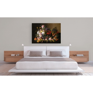 Wall art print and canvas. Severin Roesen, Flowers and Fruits