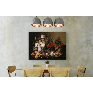 Wall art print and canvas. Severin Roesen, Flowers and Fruits