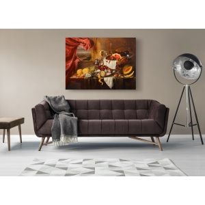 Wall art print and canvas. Laurens Craen, Still life with imaginary view