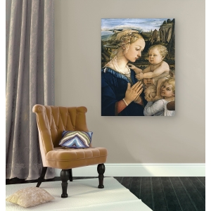 Tableau sur toile. Lippi Filippo, Vierge avec enfant et anges (détail)