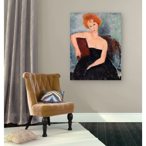 Wall art print and canvas. Amedeo Modigliani, Jeune fille rousse en robe de soir (detail)