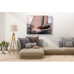 Wall art print and canvas. Neil Rabinowitz, Sailboat leaning to the side
