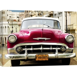 Wall art print and canvas. Gasoline Images, Classic American car in Habana, Cuba