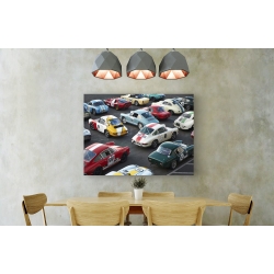 Wall art print and canvas. Vintage sport cars at Grand Prix, Nürburgring