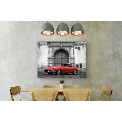 Wall art print and canvas. Gasoline Images, Roadster in front of Classic Palace