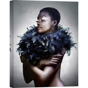 Quadro, stampa su tela. Julian Lauren, Woman with Feathered Scarf