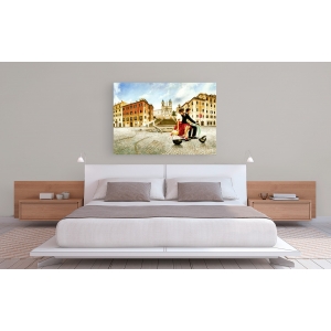 Wall art print and canvas. Pierre Benson, Lovers in Rome