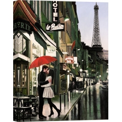 Tableau sur toile. Pierre Benson, Amour à Paris (détail)