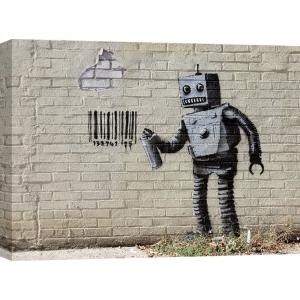 Wall art print and canvas. Anonymous (attributed to Banksy), Stillwell Avenue, Coney Island, NYC (graffiti)