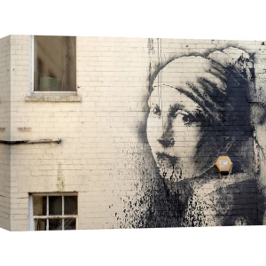Wall art print and canvas. Anonymous (attributed to Banksy), Hanover Place, Bristol (graffiti)