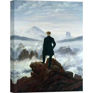 Quadro, stampa su tela. Caspar David Friedrich, Il viandante sul mare di nebbia