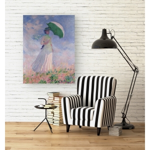 Leinwandbilder. Claude Monet, Frau mit Sonnenschirm (destra)