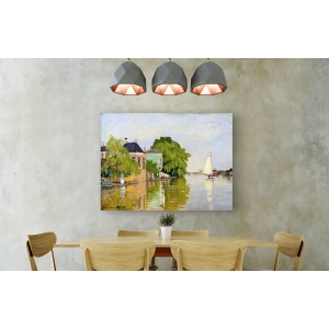 Tableau sur toile. Claude Monet, Maisons sur l'Achterzaan (détail)