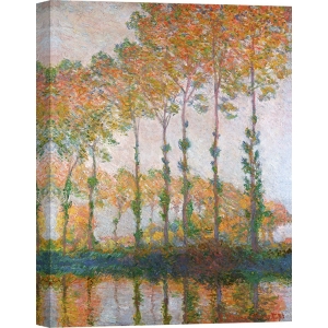 Quadro, stampa su tela. Claude Monet, Pioppi sulla riva del fiume Epte, autunno