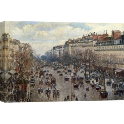 Quadro, stampa su tela. Camille Pissarro, Boulevard Monmartre a Parigi