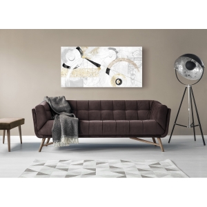 Cuadro abstracto geometrico en canvas. Arturo Armenti, Negro y oro