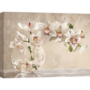 Tableau fleur sur toile. Remy Dellal, Vase d'orchidée