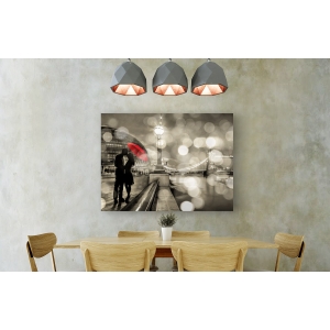 Wall art print and canvas. Dianne Loumer, Kissing in London (detail, BW)