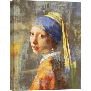 Tableau sur toile. Eric Chestier, La jeune fille à la perle de Vermeer 2.0