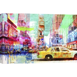 Cuadro pop en canvas. Eric Chestier, Taxis in Times Square 2.0