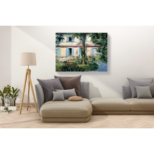 Wall art print and canvas. Edouard Manet, The House at Rueil