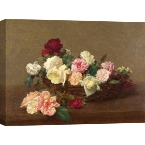 Wall art print and canvas. Henri Fantin-Latour, A Basket of Roses