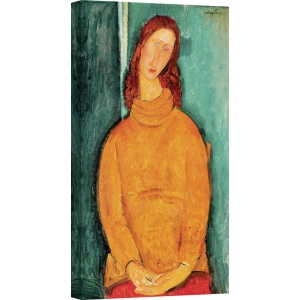 Jeanne Hebuterne sulla Sedia Rossa Tela Canvas Quadri Moderni per la casa Pronto da Appendere Amedeo Modigliani 50x70 Quadro Giallobus 