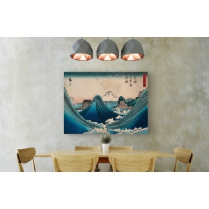 Quadro, stampa su tela. Ando Hiroshige, Veduta del Monte Fuji tra le onde a Manazato no hama