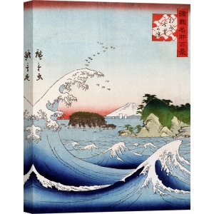 Wall art print and canvas. Hokusai, Mont Fuji derrière la mer agitée