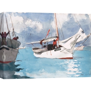 Wall art print and canvas. Winslow Homer, Fishing Boats, Key West