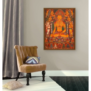 Leinwandbilder . Anonym, Buddha Ratnasambhava with Wealth Deities